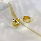 Rose & Lee Co Wide Huggie Hoops, Gold Earrings