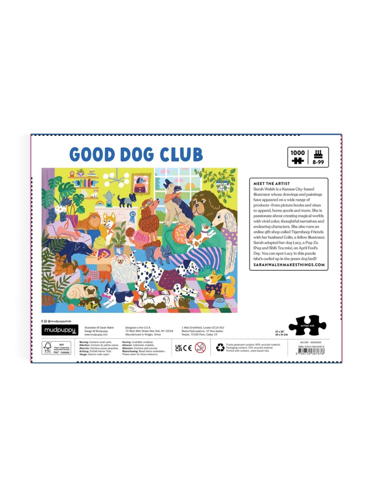 Rose & Lee Co 1000 Piece Puzzle, Good Dog Club Home & Gifts