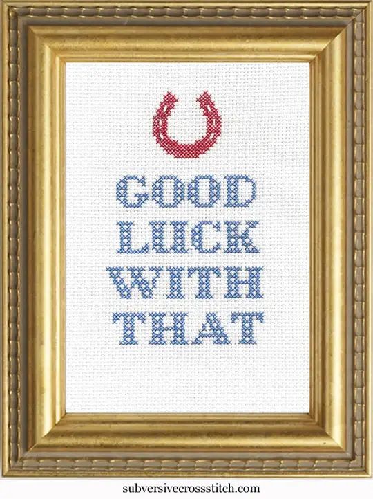 Rose & Lee Co Deluxe Cross Stitch Kit, Good Luck With That Home & Gifts