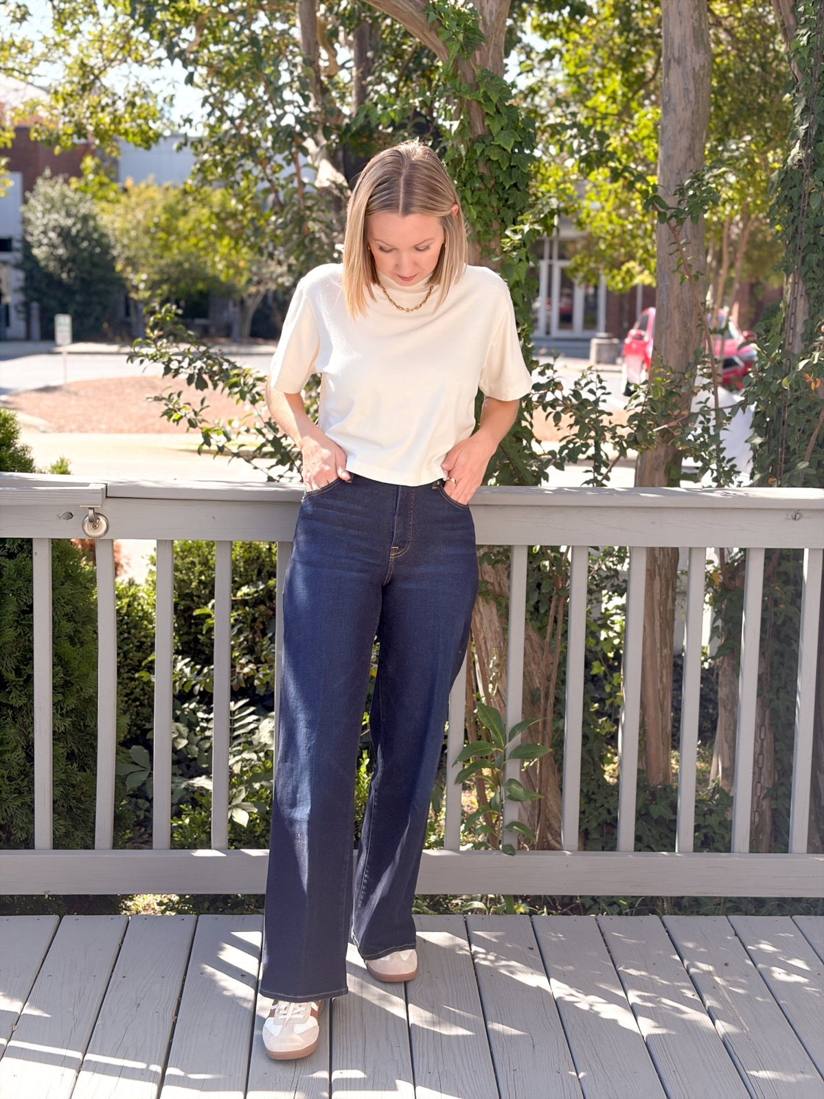 Rose & Lee Co Good Waist Palazzo Jeans, Indigo1308 by Good American Denim