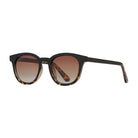 Onyx to Walnut Tortoise Fade + Gradient Brown Polarized Lens Round Sunglasses
