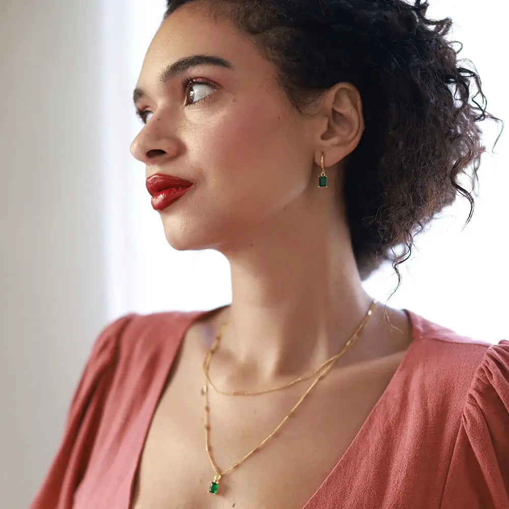 Emerald Green Pendant Necklace