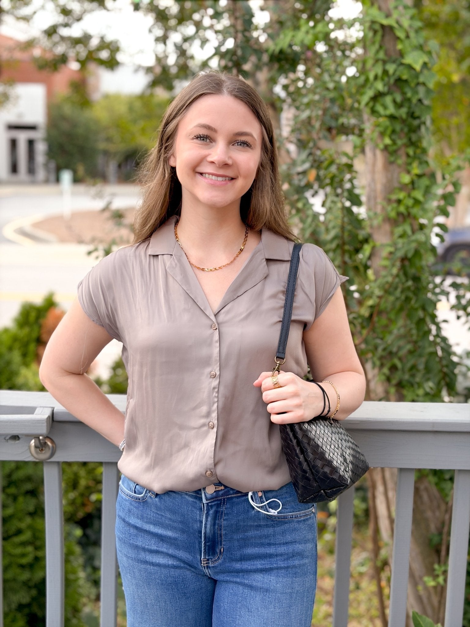 Rose & Lee Co Kelly Top, Taupe Grey Work Tops