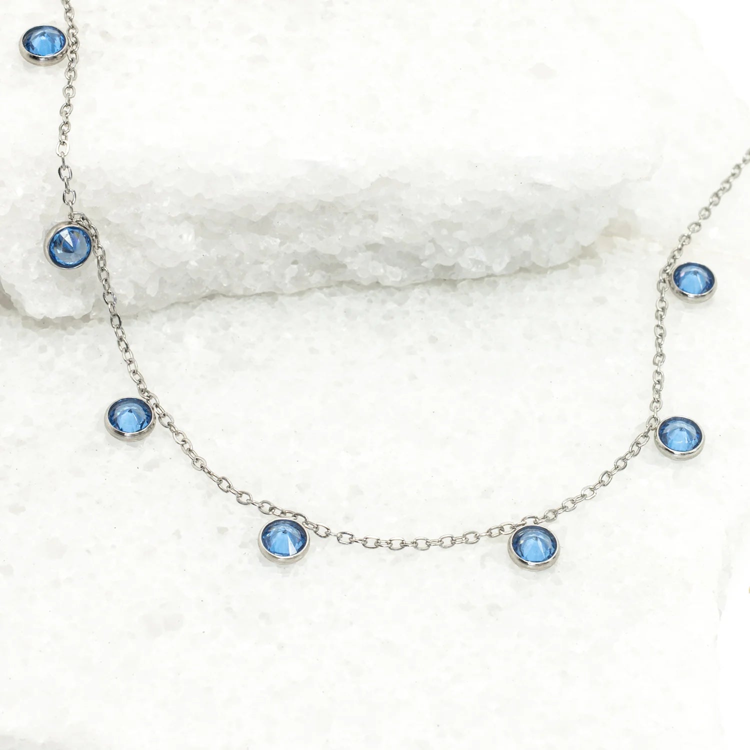 Rose & Lee Co Guiding Lights Necklace, Silver & Blue Necklaces
