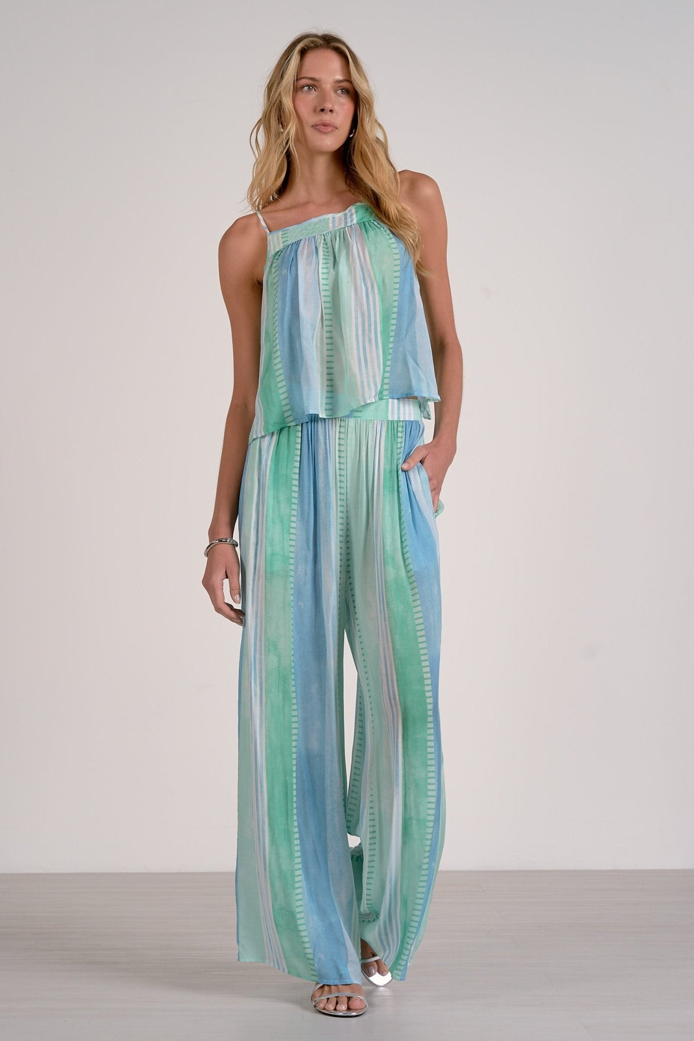 Rose & Lee Co Hadlee Pants, Blue Stripe Pants