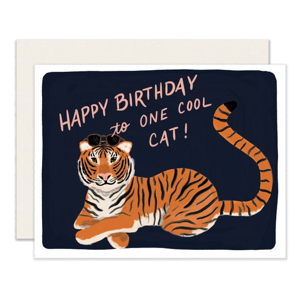 happy birthday cool cat card ethical women's boutique downtown apex nc
