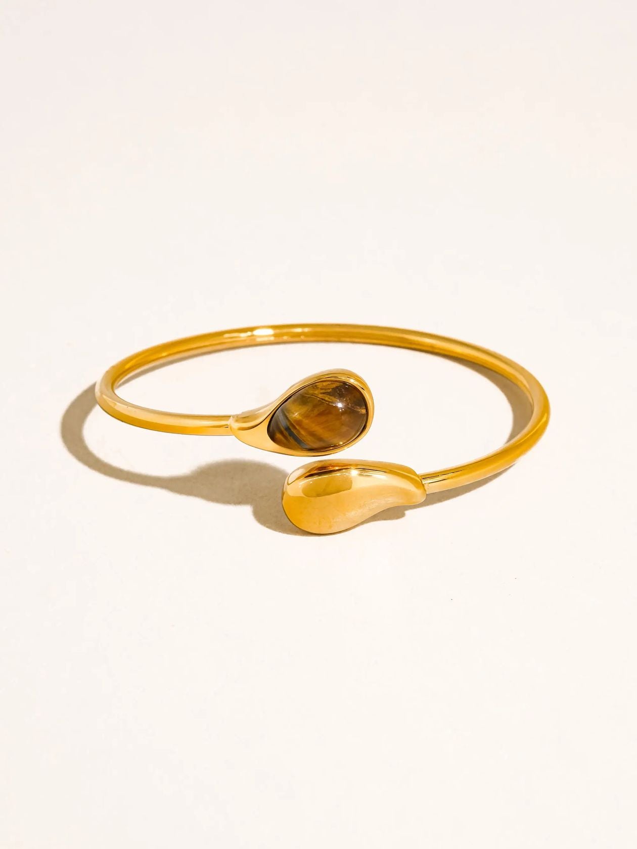 Rose & Lee Co Harbor Stone Cuff, 18k Gold Bracelets