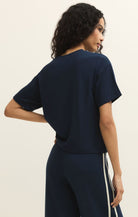 Fleece Short Sleeve Navy Tee