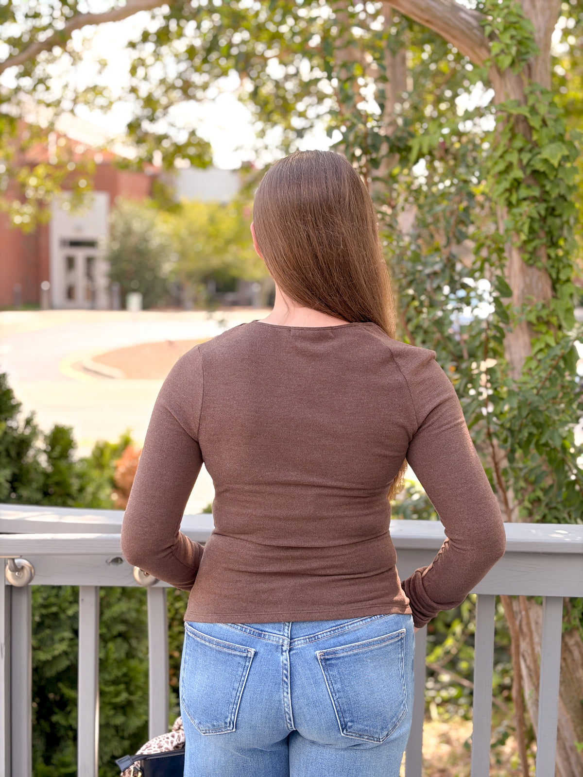 Rose & Lee Co Harlow Top, Dark Mocha by Project Social T Long Sleeve