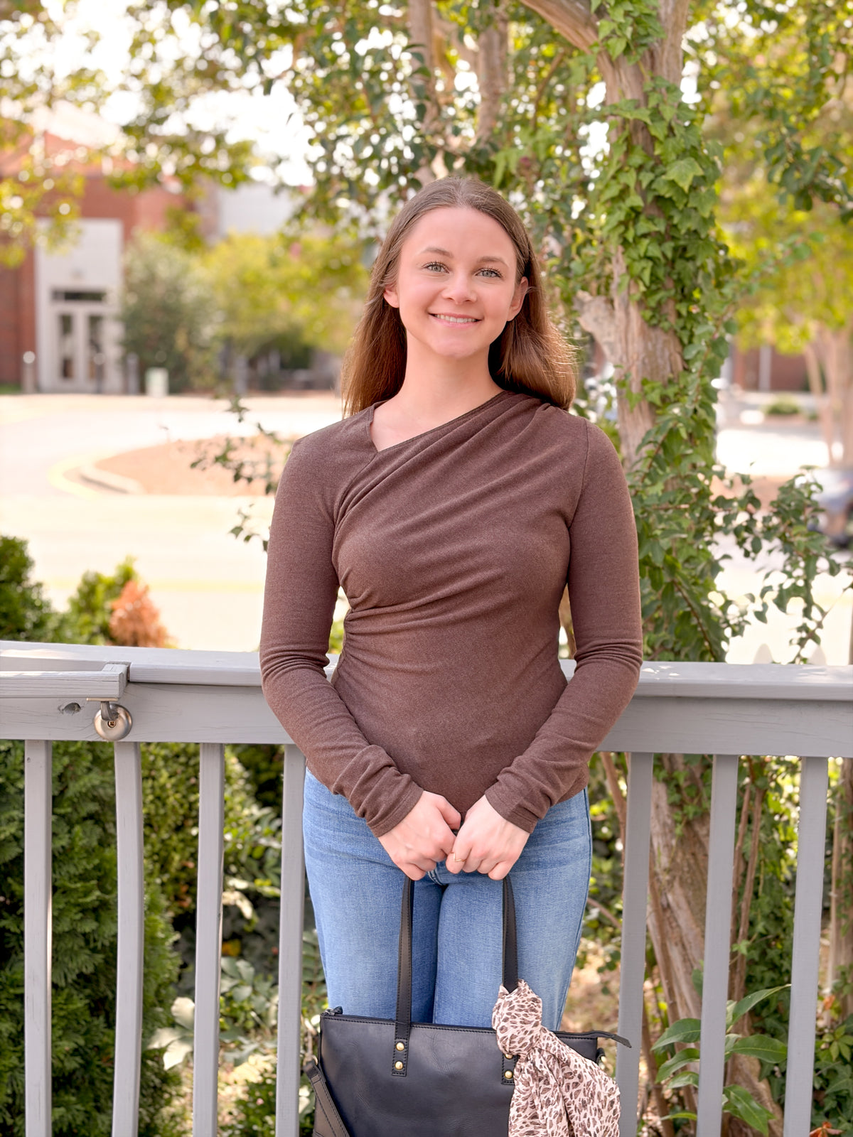 Rose & Lee Co Harlow Top, Dark Mocha by Project Social T Long Sleeve