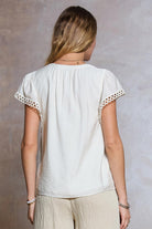 Rose & Lee Co Haylee Top, Off White Work Tops