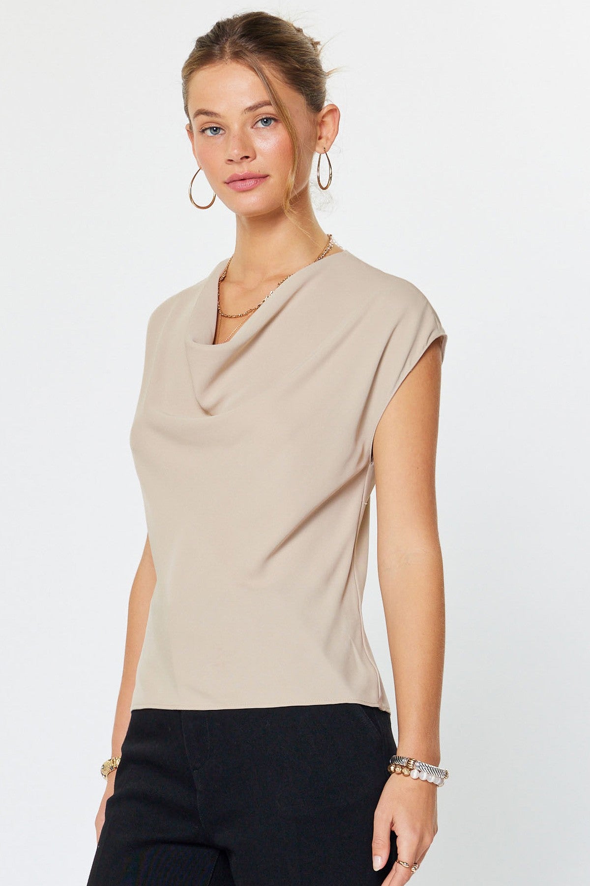 Rose & Lee Co Hayley Top, Taupe Work Tops