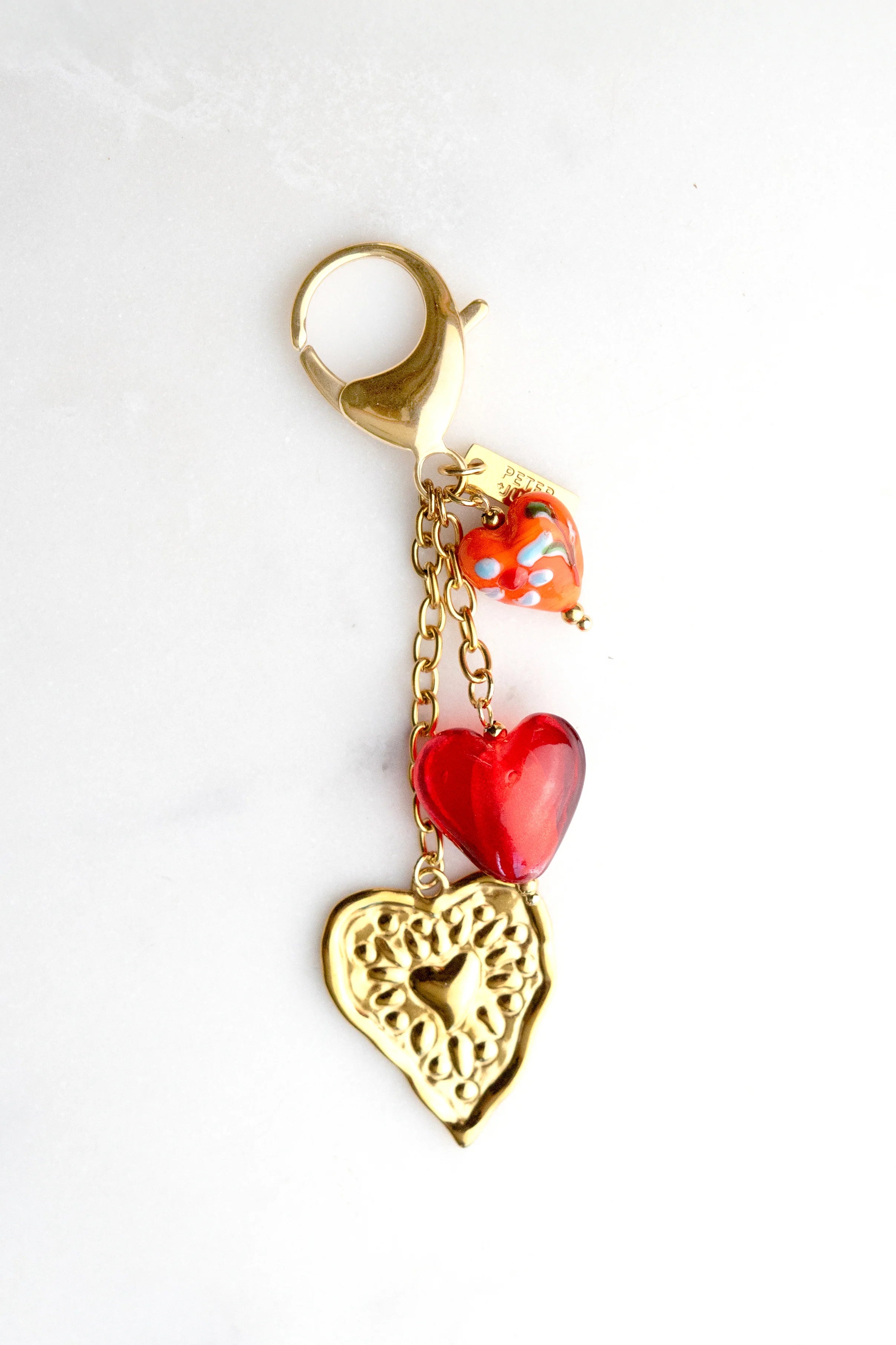 3 Heart Bag Charm