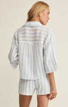Rose & Lee Co Helena Striped Top, Sea Salt by Z Supply short sleeve