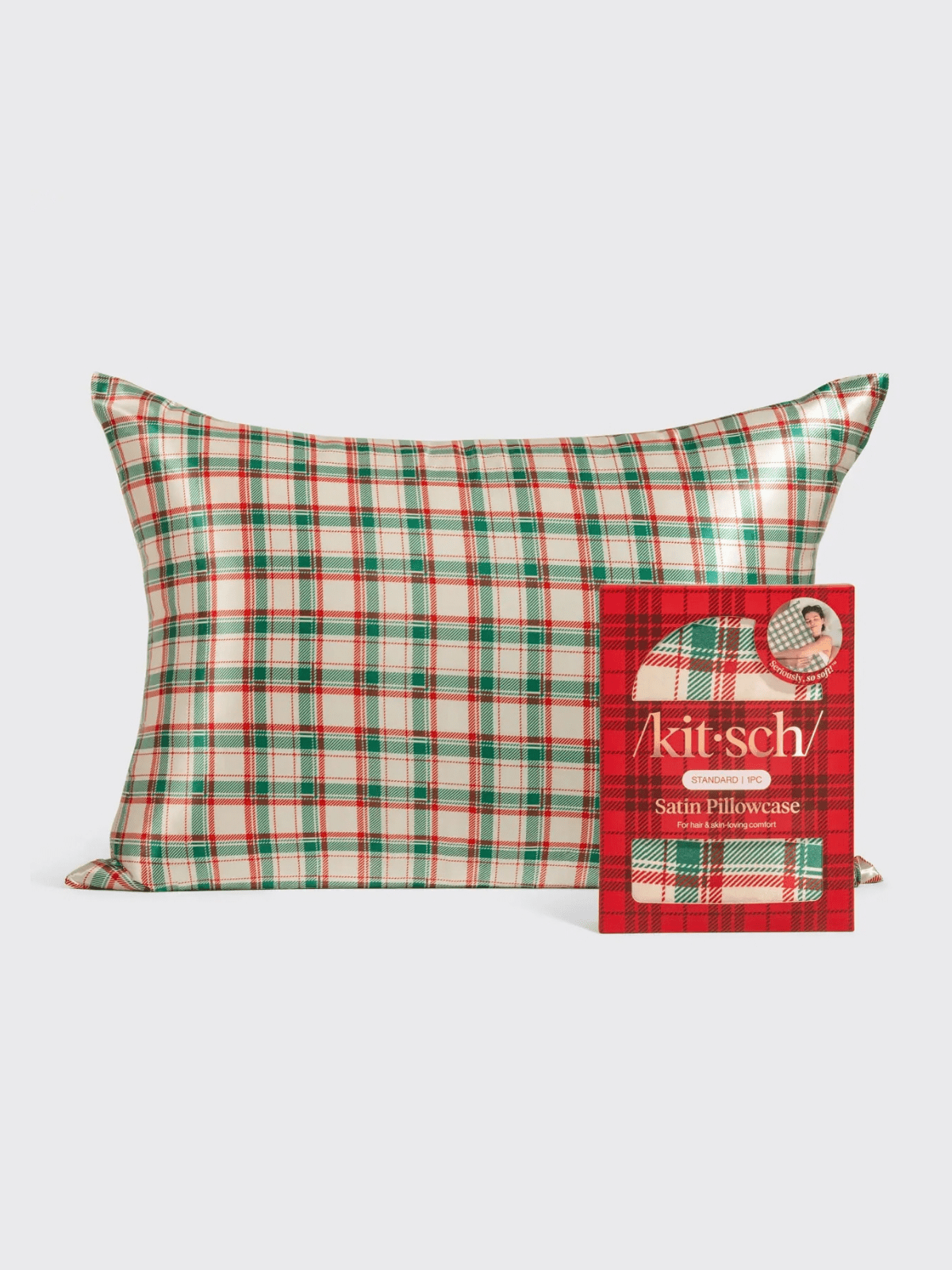 Rose & Lee Co Standard Satin Pillowcase, Holiday Plaid Home & Gifts