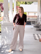 wide leg houndstooth pants