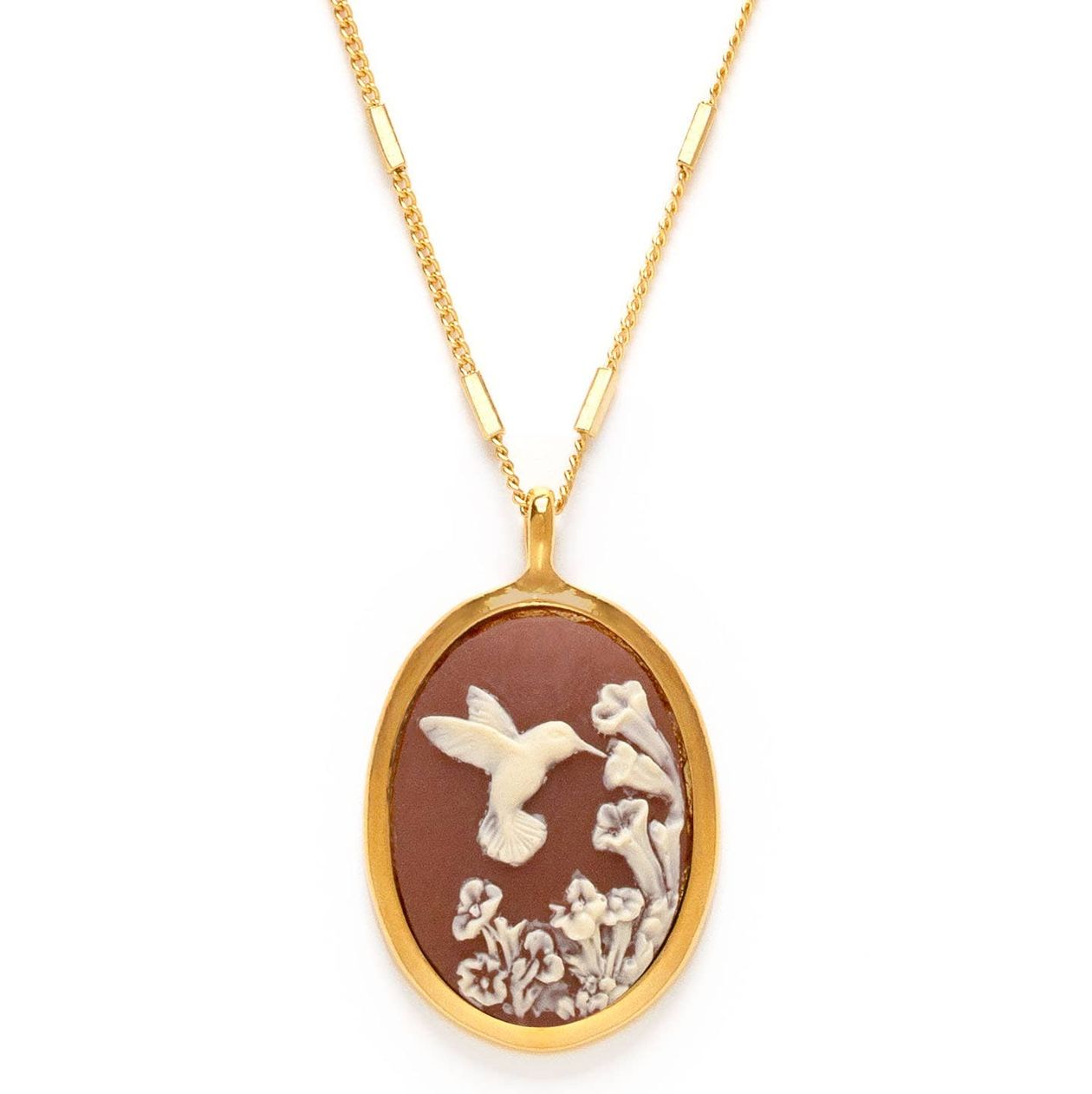 Hummingbird Vintage Cameo Necklace