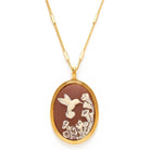 Hummingbird Vintage Cameo Necklace