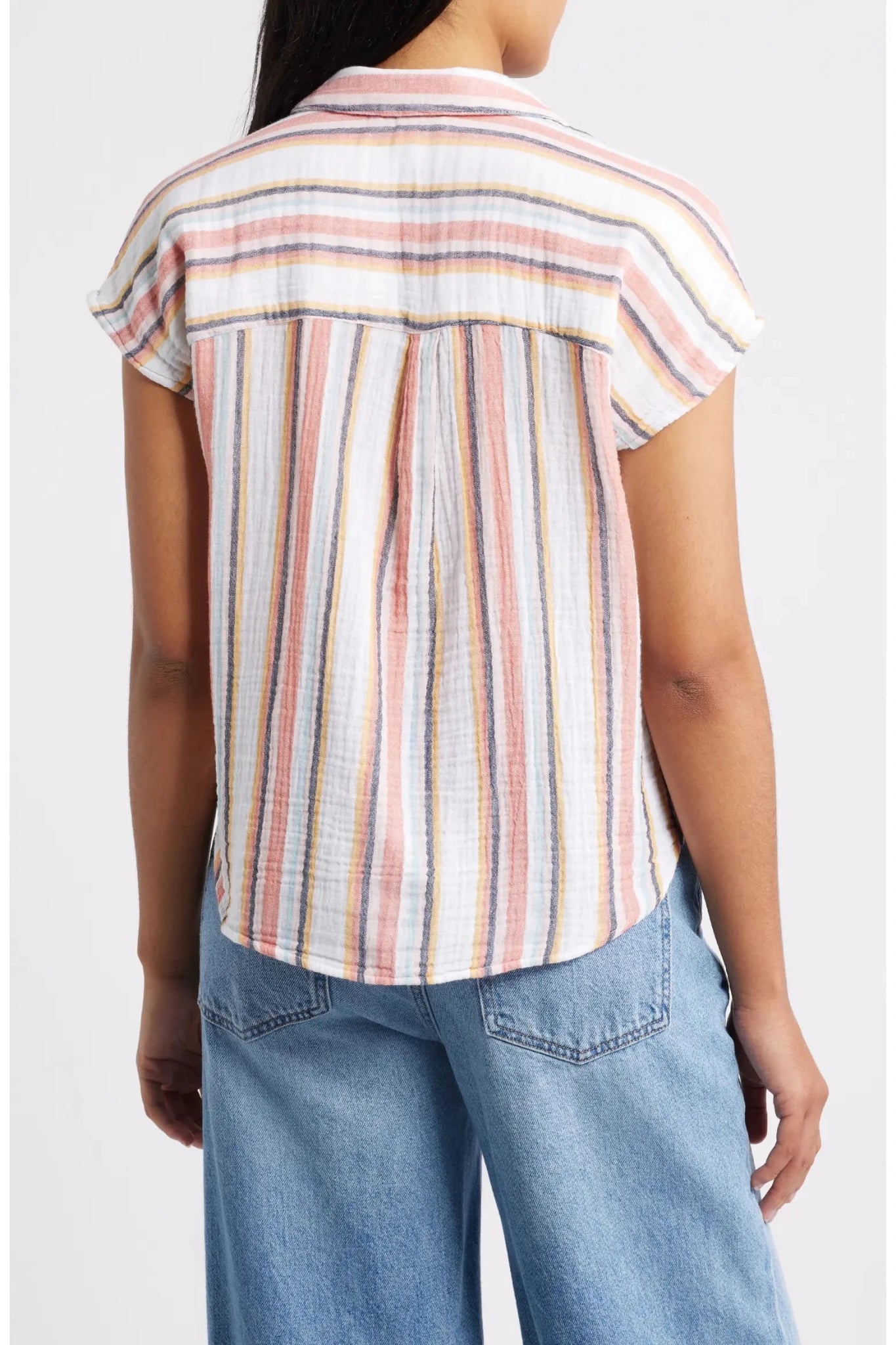 Rose & Lee Co Hunter Top, Vacation Stripe short sleeve