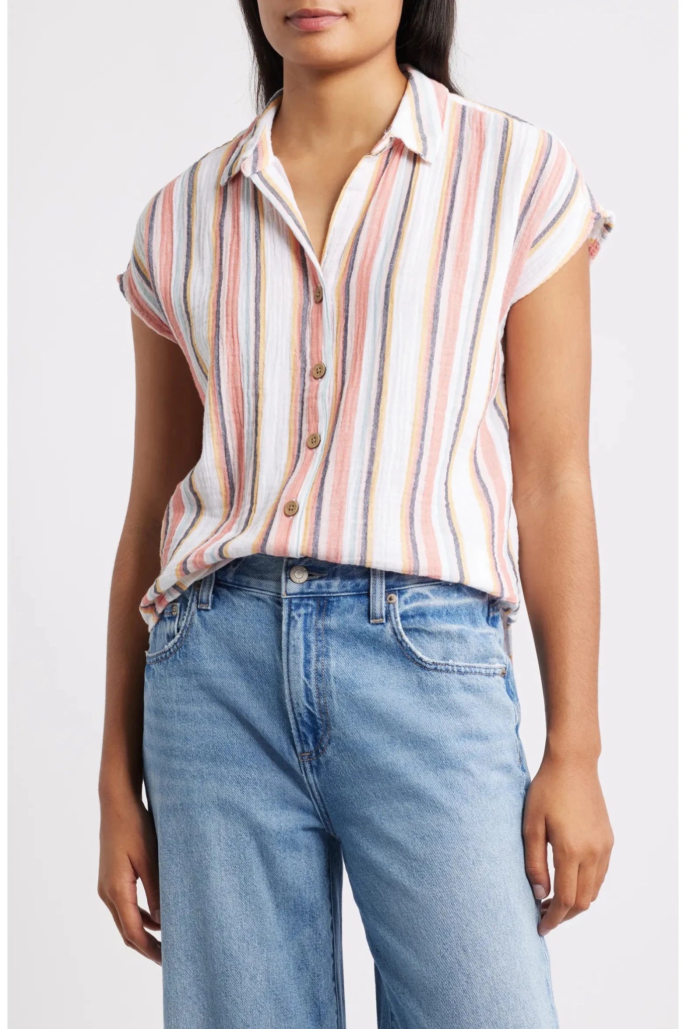 Rose & Lee Co Hunter Top, Vacation Stripe short sleeve