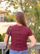 Rose & Lee Co Icon Textured Tee, Bordeaux by Sanctuary short sleeve
