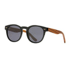Rose & Lee Co Indie Sunglasses, Onyx + Wood Temples + Smoked Polarized Accessories