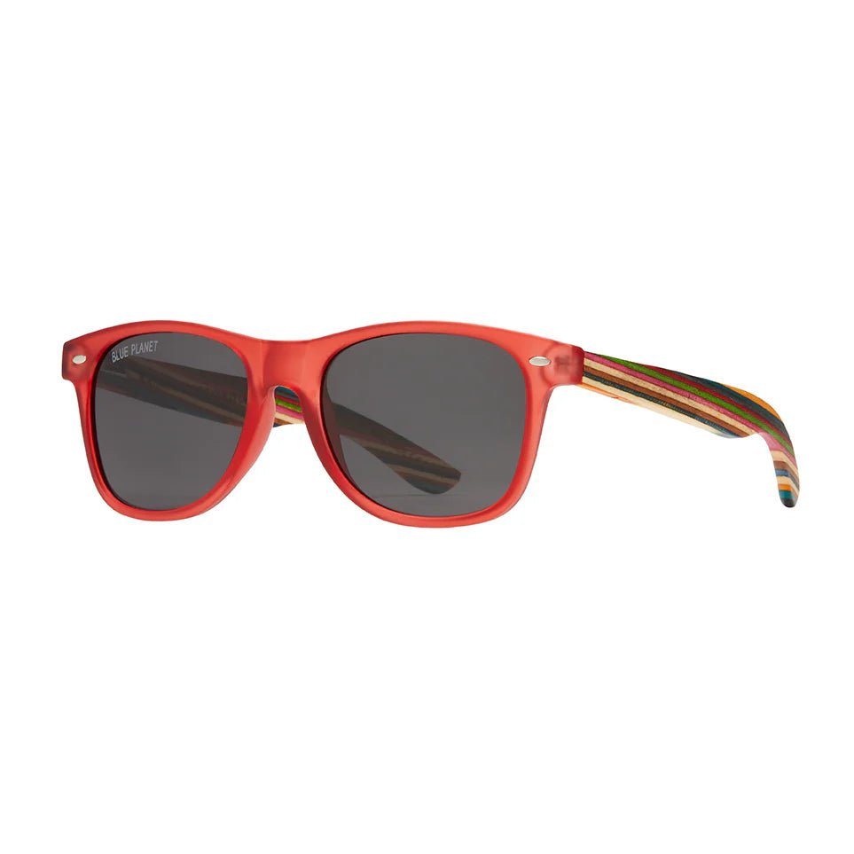 Rose & Lee Co Indio Sunglasses, Red + Rainbow Wood + Smoke Polarized Accessories