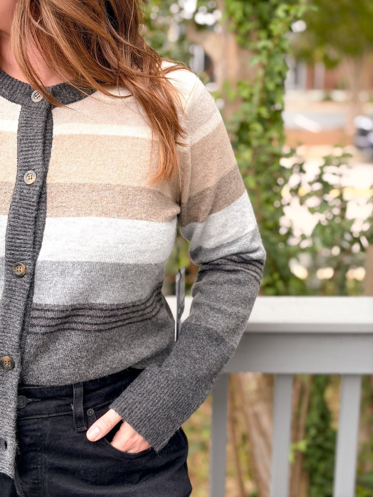 Rose & Lee Co Irene Cardigan, Natural Multi by Michael Stars Cardigan
