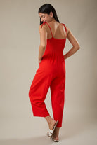 Rose & Lee Co Isabela Jumpsuit, Coral Red Jumpsuit