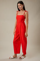 Rose & Lee Co Isabela Jumpsuit, Coral Red Jumpsuit