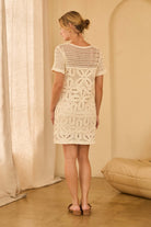 ivory crochet mini dress