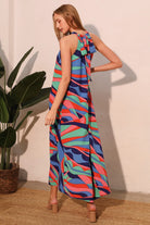 abstract print dress, midi length