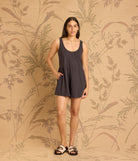 Rose & Lee Co Ivy Romper, Washed Black Romper