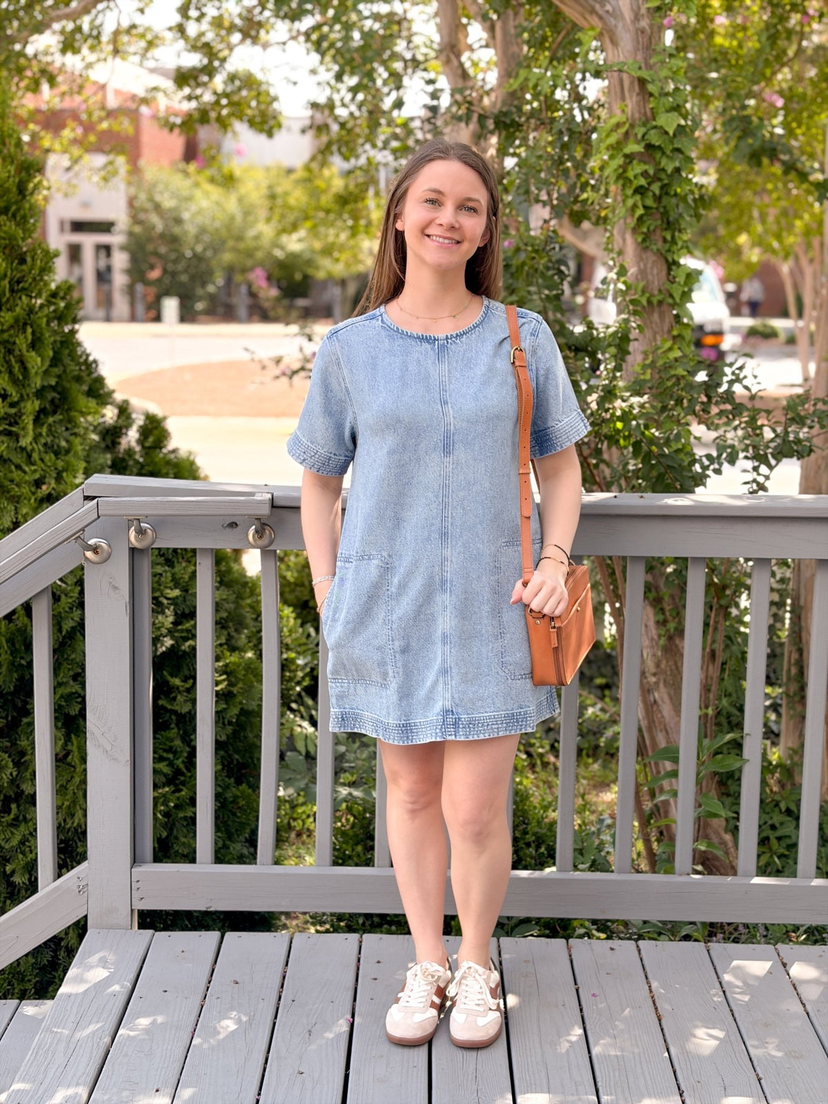 Rose & Lee Co Izzy Denim Dress, Light Wash by Marine Layer Casual Dresses