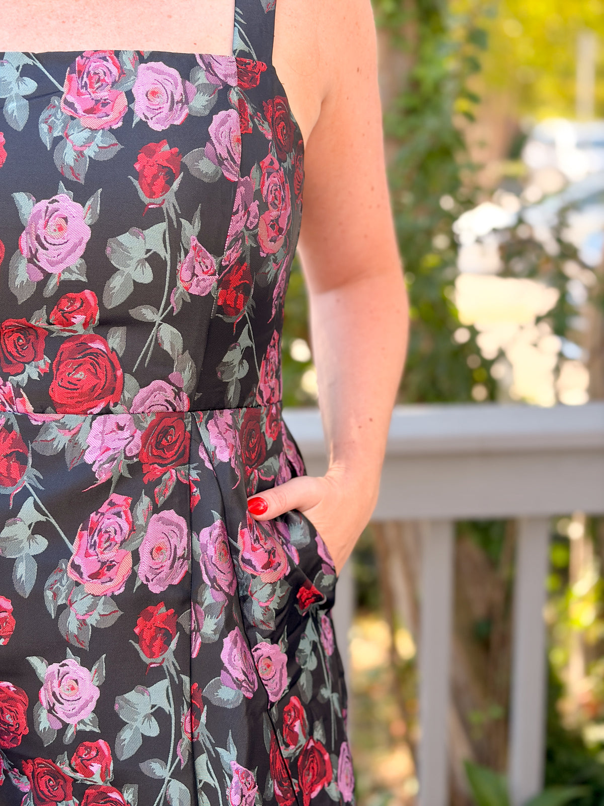 Rose & Lee Co Jazmin Dress, Black/Red Event Dress