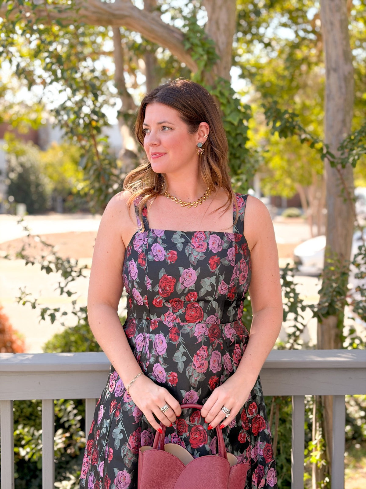 Rose & Lee Co Jazmin Dress, Black/Red Event Dress
