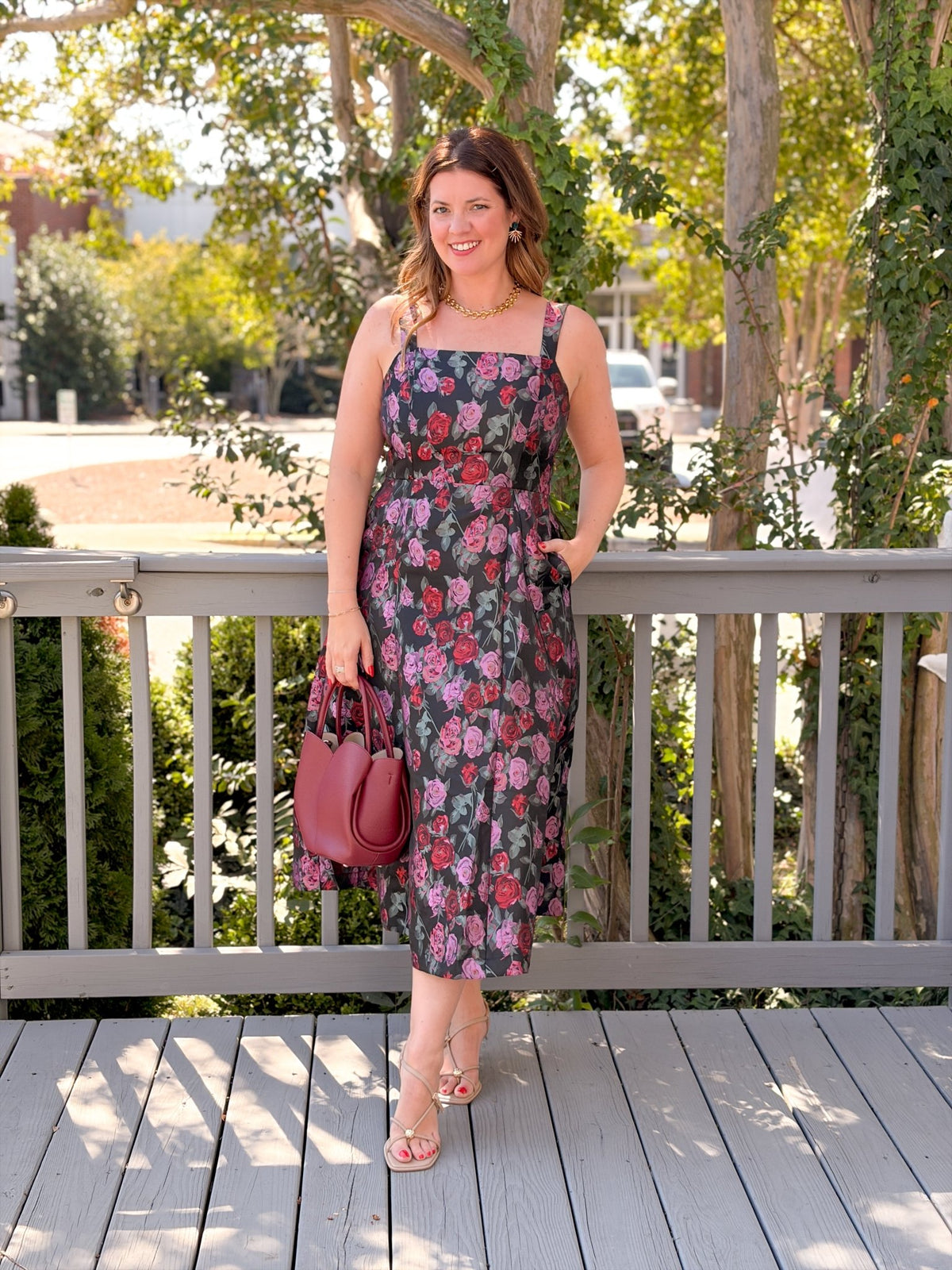 Rose & Lee Co Jazmin Dress, Black/Red Event Dress