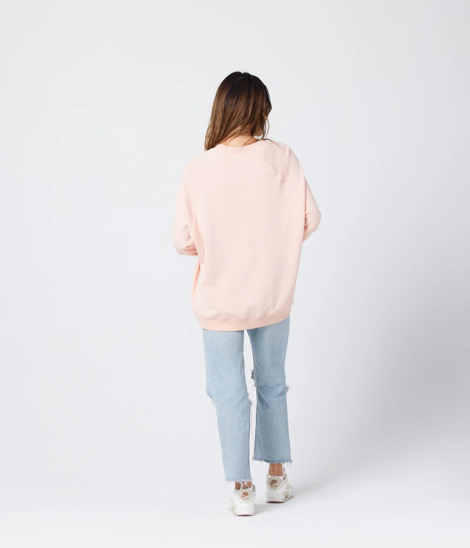 coral long sleeve fleece sweatshirt
