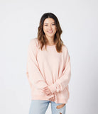 coral long sleeve fleece sweatshirt