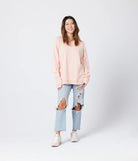 coral long sleeve fleece sweatshirt