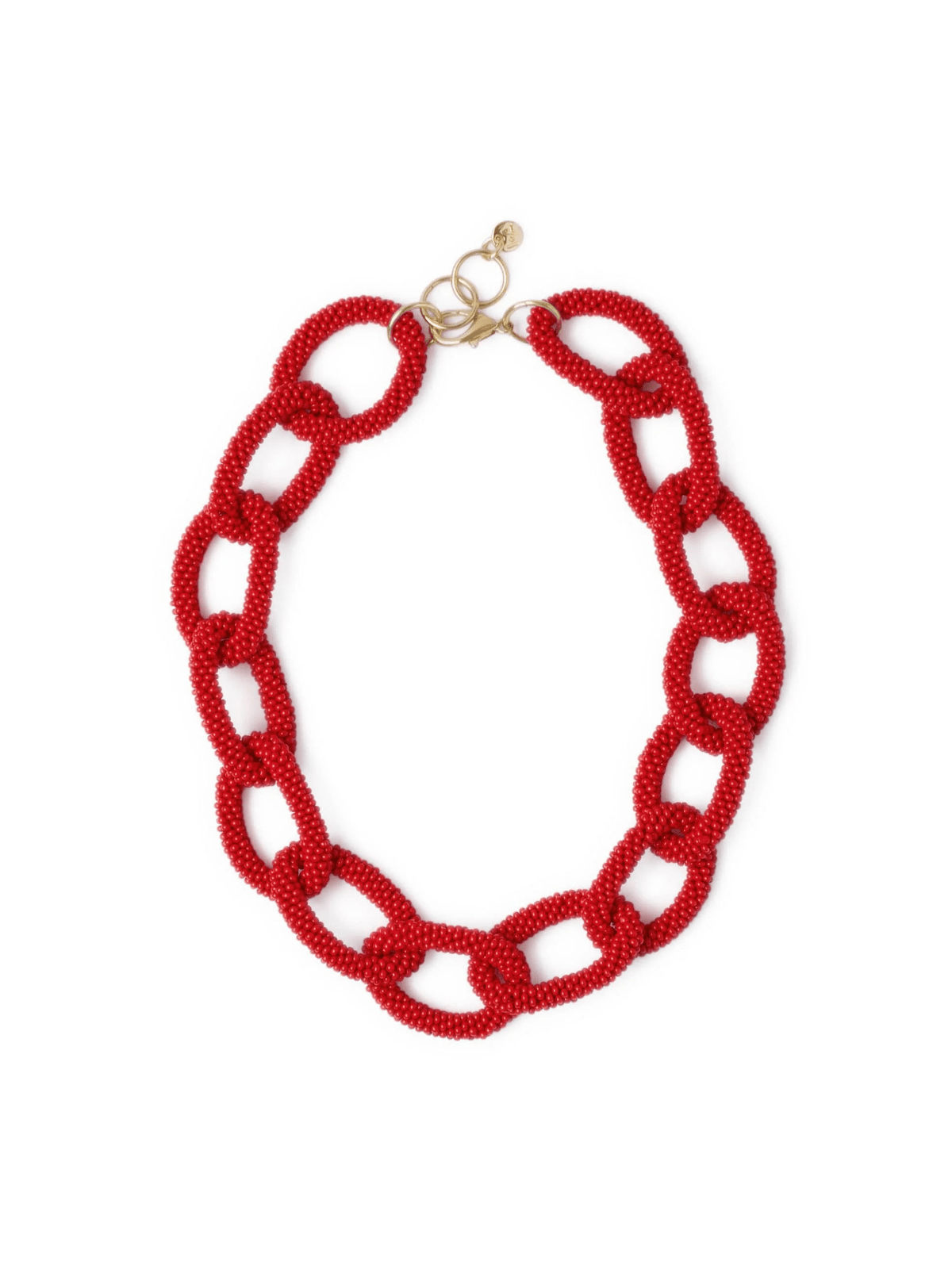 Rose & Lee Co Jenna Chain Link Beaded Necklace, Red Necklaces