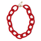 Rose & Lee Co Jenna Chain Link Beaded Necklace, Red Necklaces