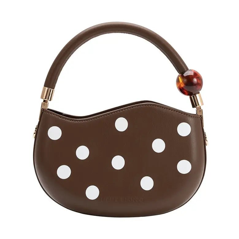 Rose & Lee Co Jennie Top Handle Bag, Chocolate Polka Dot Bags