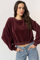 Burgundy Velour Sweatshirt