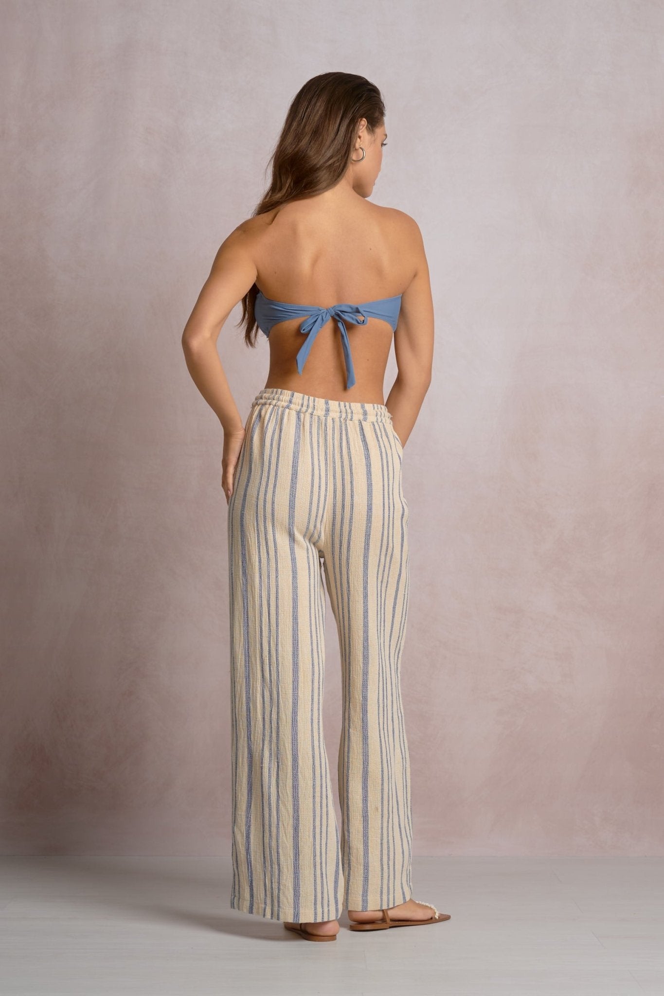 Rose & Lee Co Joelle Pants, Blue Stripe Pants