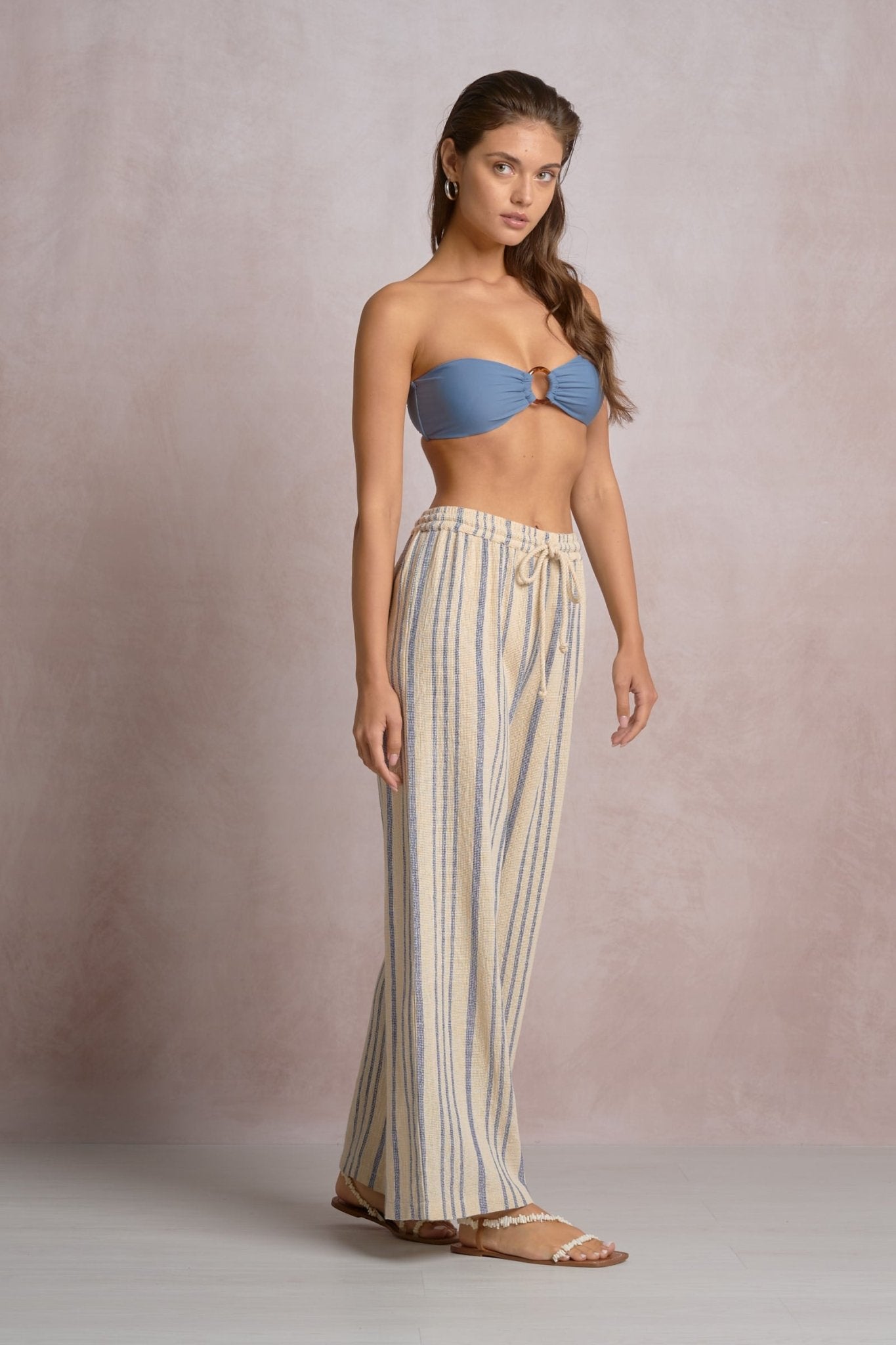 Rose & Lee Co Joelle Pants, Blue Stripe Pants