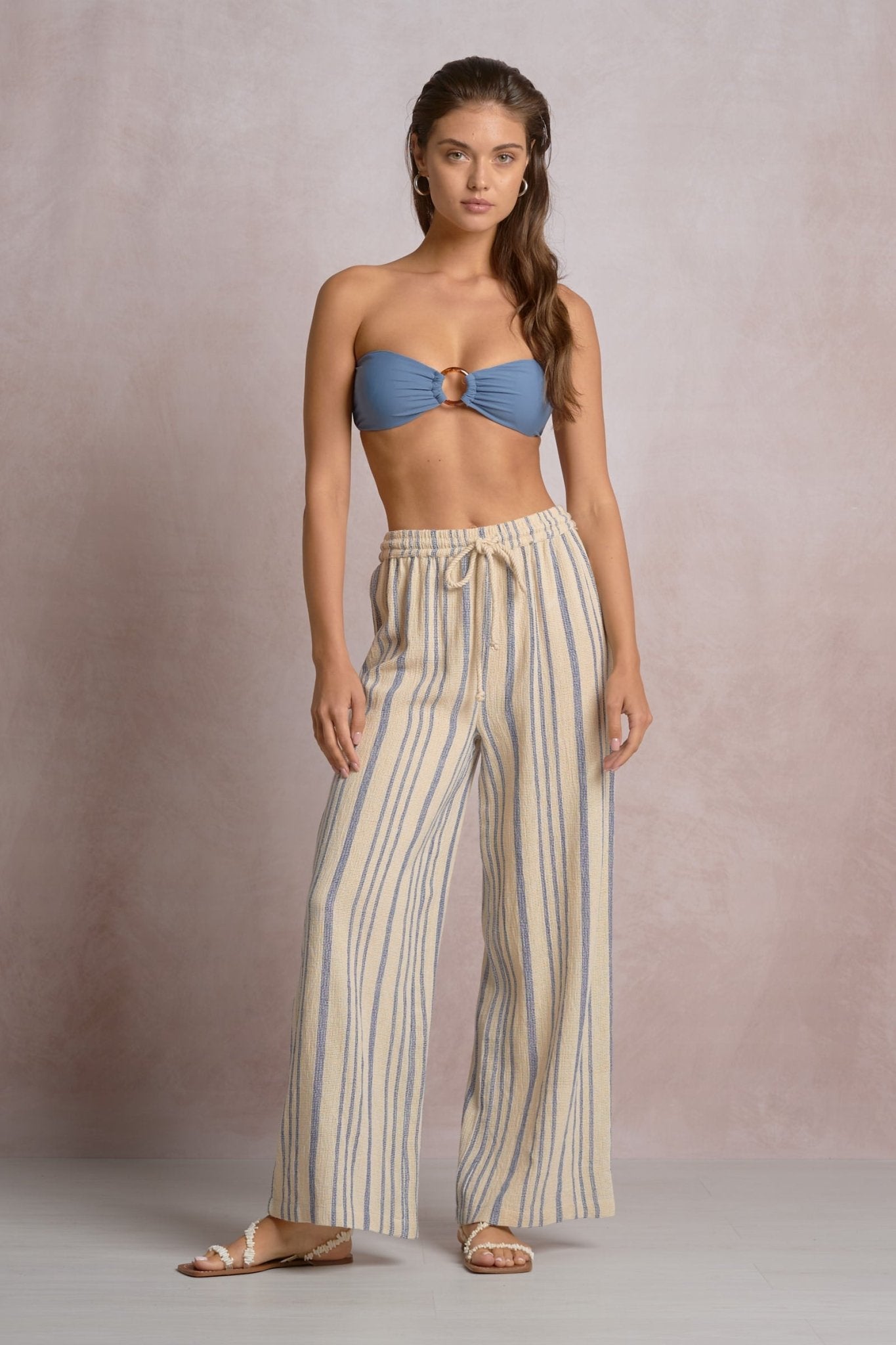 Rose & Lee Co Joelle Pants, Blue Stripe Pants