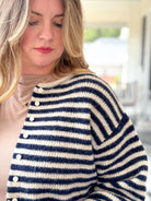 Rose & Lee Co Jolie Cardigan, Navy/Oat Cardigan