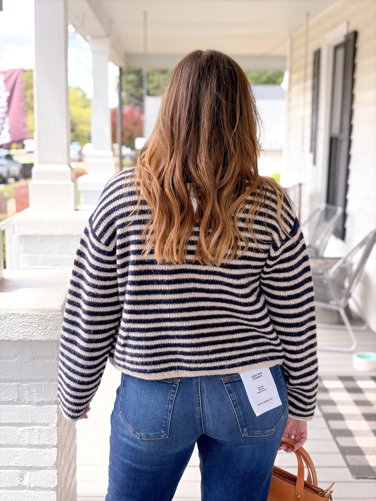 Rose & Lee Co Jolie Cardigan, Navy/Oat Cardigan