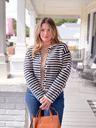 Rose & Lee Co Jolie Cardigan, Navy/Oat Cardigan
